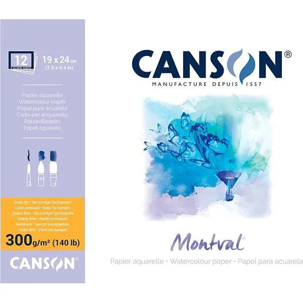 Canson Montval Cold Pressed 300gsm 12 Sheet Blocks