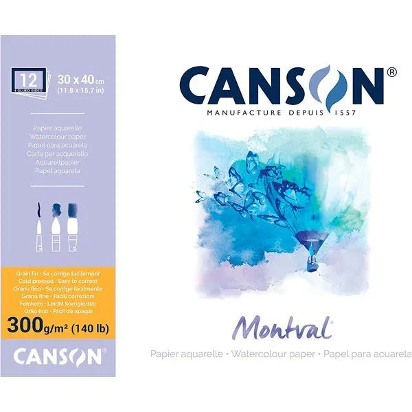 Canson Montval Cold Pressed 300gsm 12 Sheet Blocks