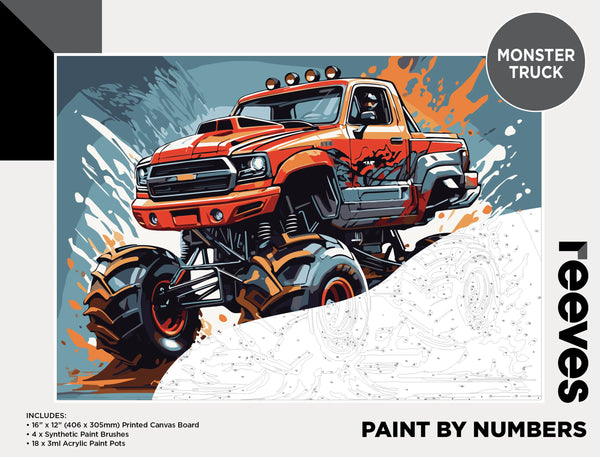 Reeves Paint by Numbers 12X16" Monster Truck