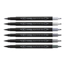 Lyra Grey Tones Aqua Dual Brush Markers Pack of 6