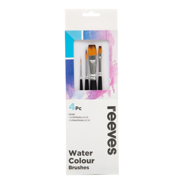 Reeves Watercolour Golden Synthetic Short Handle Brushes Set Of 4