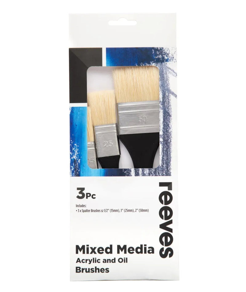 Reeves Mixed Media Hog Brushes Set of 3