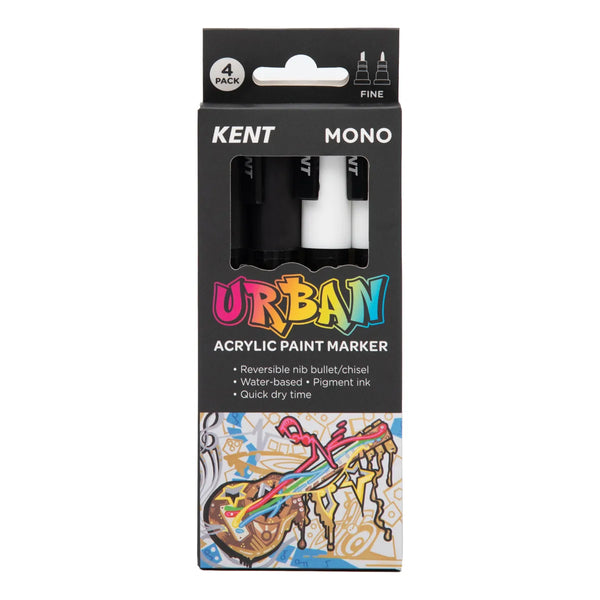 Kent Urban 3MM Nib Mono Paint Markers Pack of 4