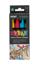 Kent Urban 3MM Nib Classic Paint Markers Pack of 4