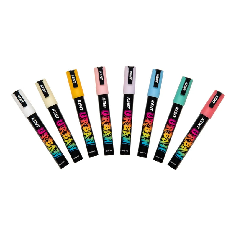 Kent Urban 3MM Nib Pastel Paint Markers Pack of 8