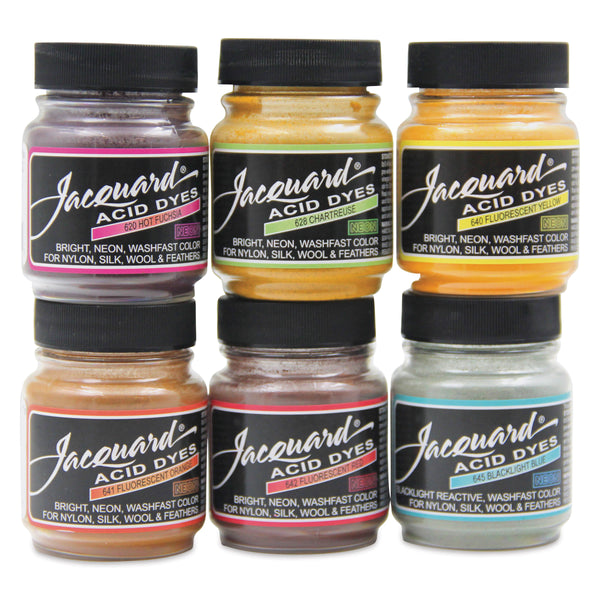 Jacquard Acid Dye Neon Colour Set Of 6 X 14.17g 