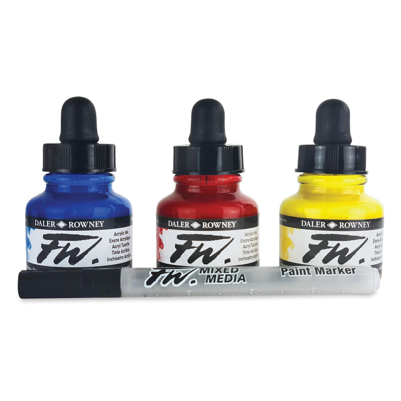 Daler Rowney FW 29.5ML Starter Acrylic Inks Set of 3