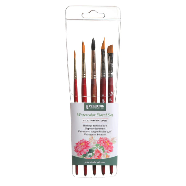 Princeton Watercolour Floral Professional 5-Piece Brush Set