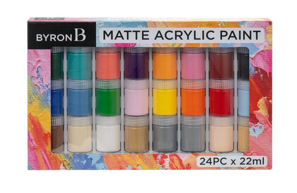 Jasart Byron Matte Acrylic Paint 24 Piece Pot Set