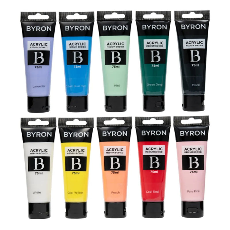 Jasart Byron 75ML Trend Colours Acrylic Paint Set of 10