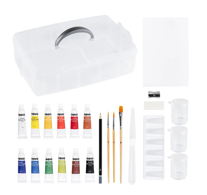Reeves Acrylic Painting Box 33 Piece Set