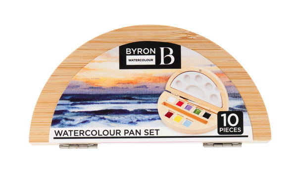 Jasart Byron Watercolour Pan Set in a Bamboo Case