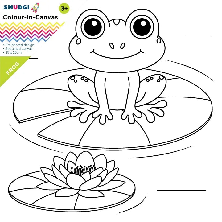 Smudgi 25X25CM Colouring Canvas Frog