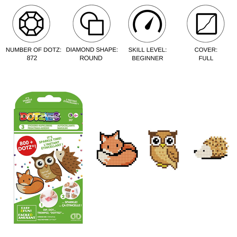 Diamond Dotz Dotzies 3 Piece Kit FOREST FRIENDS 