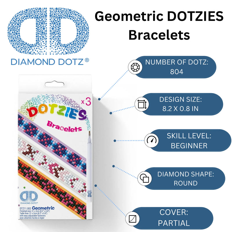 Diamond Dotz Dotzies 3 Piece Bracelet Kit GEOMETRIC