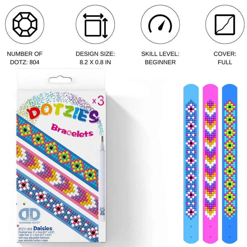 Diamond Dotz Dotzies 3 Piece Bracelet Kit DAISIES