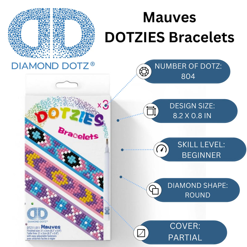 Diamond Dotz Dotzies 3 Piece Bracelet Kit MAUVES