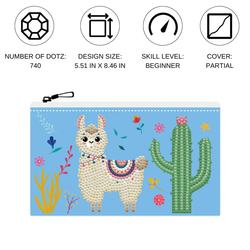 Diamond Dotz Dotzies Zipper Pouch Kit LLAMA PARTY