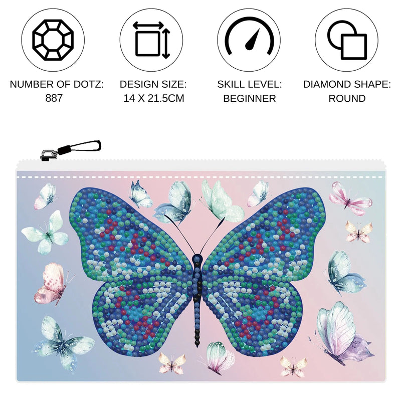 Diamond Dotz Dotzies Zipper Pouch Kit BUTTERFLY DAYS
