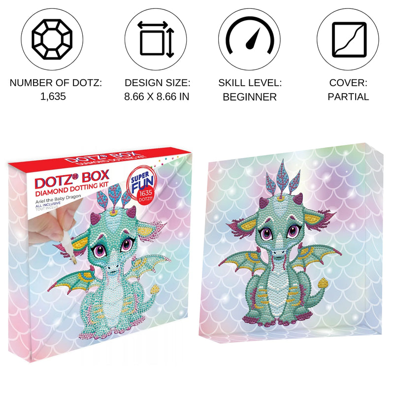 Diamond Dotz 22x22cm Diamond Painting Kit ARIEL THE BABY DRAGON