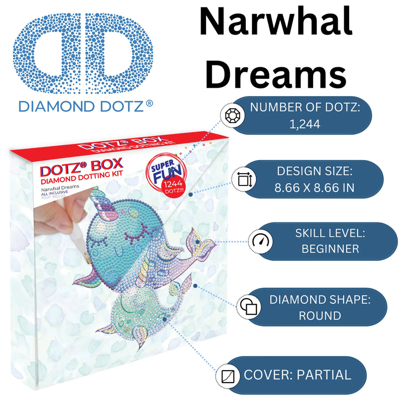 Diamond Dotz 22x22cm Diamond Painting Kit NARWAL DREAMS