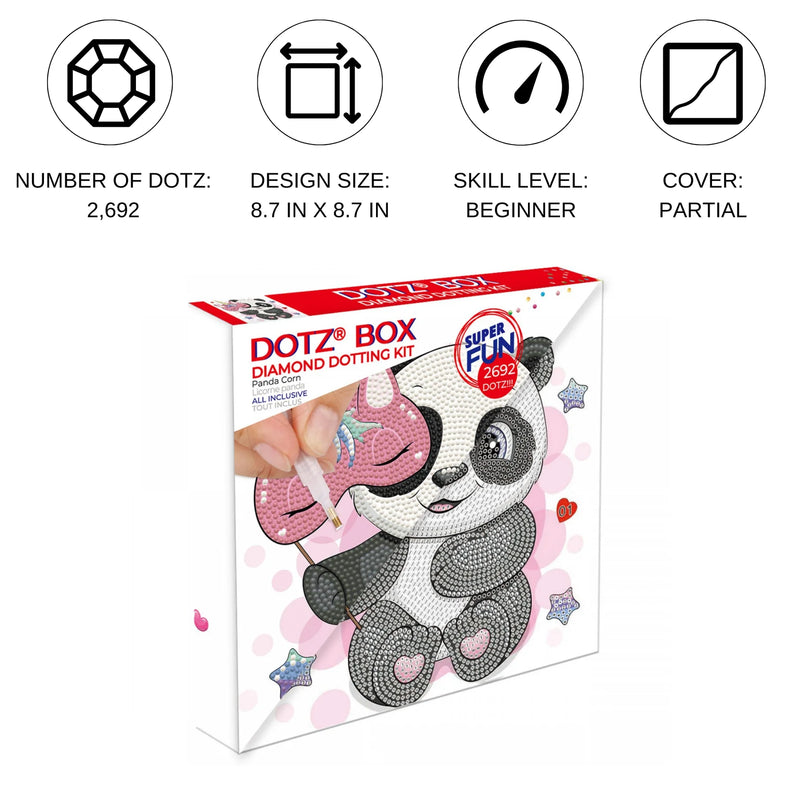 Diamond Dotz 22x22cm Diamond Painting Kit PANDA CORN