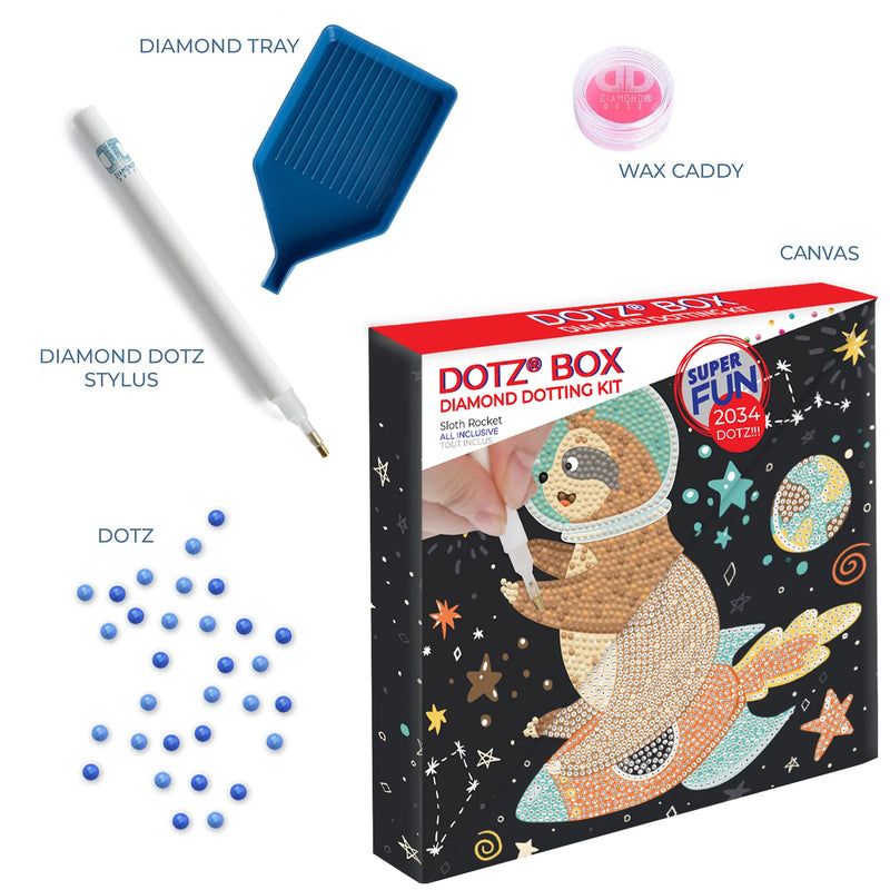 Diamond Dotz 22x22cm Diamond Painting Kit SLOTH ROCKET