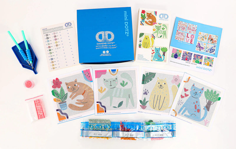 Diamond Dotz 5"x5" Mini Dotz Kit I LOVE CATS