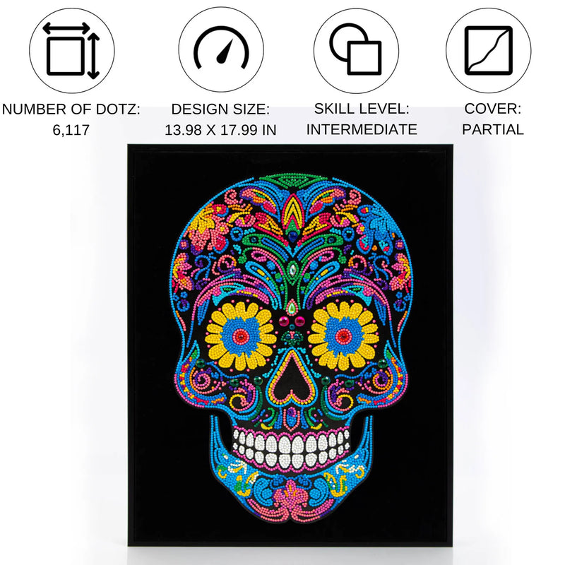 Diamond Dotz 14"X18" Neon Diamond Painting Kit SKULL 