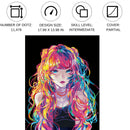 Diamond Dotz 14"X18" Neon Diamond Painting Kit ANIME GIRL 