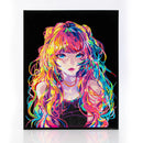Diamond Dotz 14"X18" Neon Diamond Painting Kit ANIME GIRL 