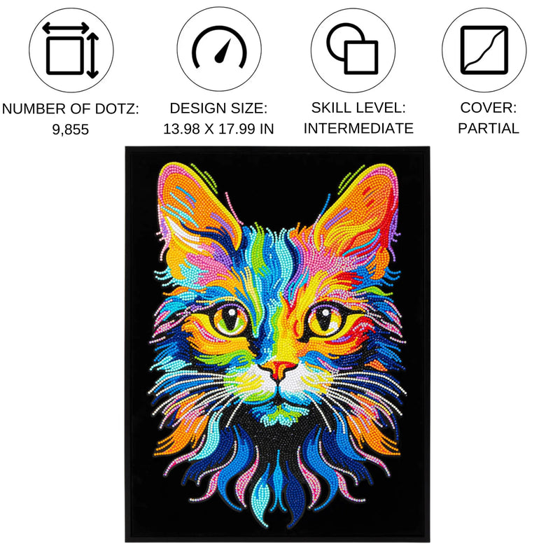 Diamond Dotz 14"X18"Neon Diamond Painting Kit CAT 