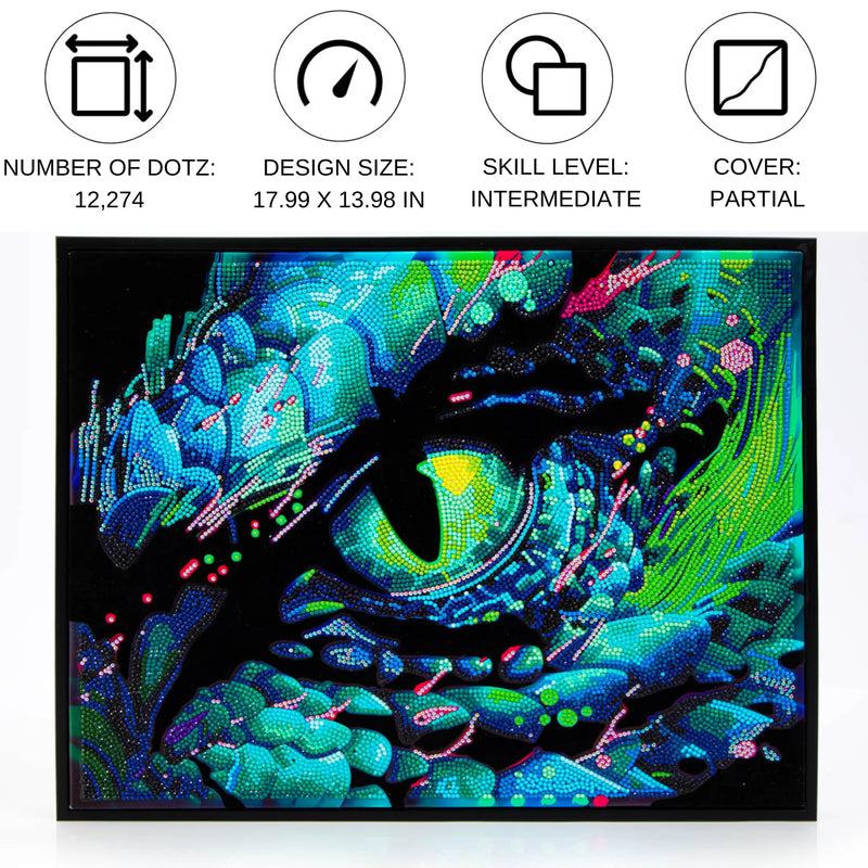 Diamond Dotz 18"X14" Neon Diamond Painting Kit DRAGON EYE 
