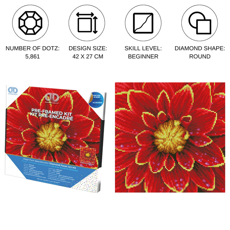 Diamond Dotz 12.0"x12.0" Diamond Painting Kit DAHLIA 