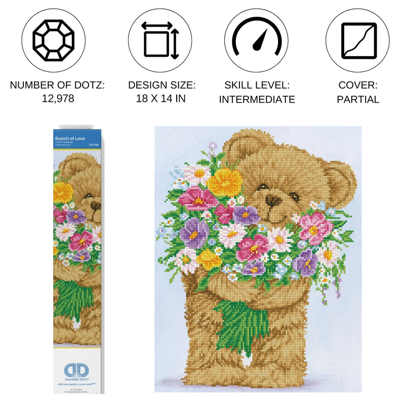 Diamond Dotz 14.0"x18.0" Diamond Painting Kit BUNCH OF LOVE