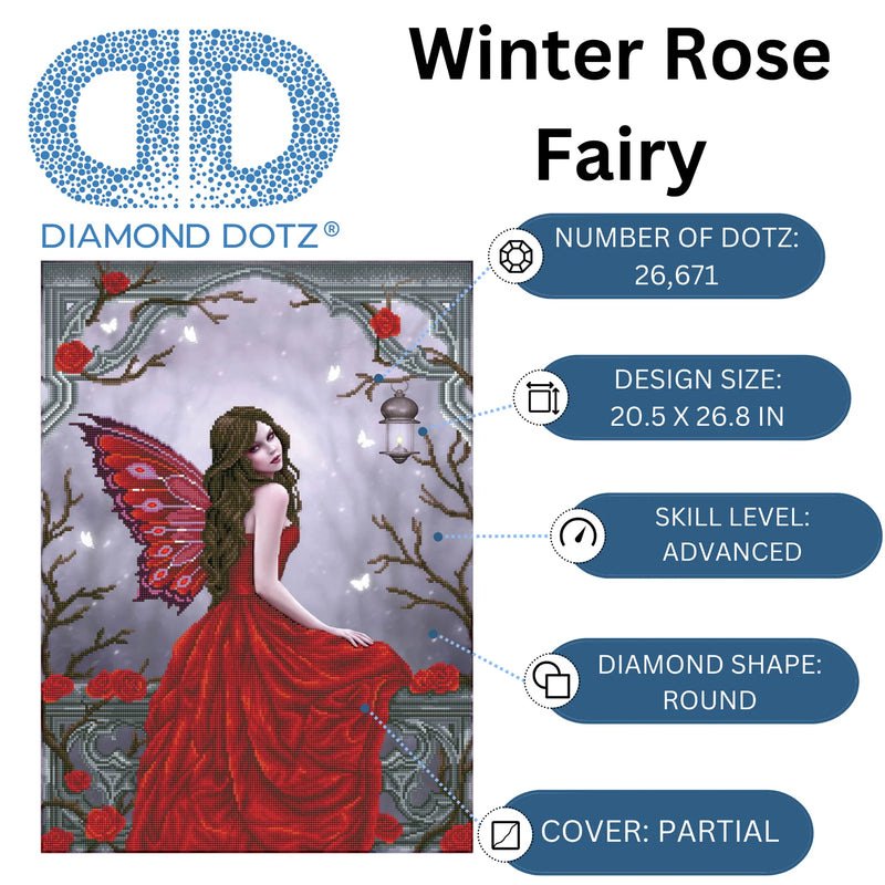 Diamond Dotz 20.5"x26.8" Diamond Painting Kit WINTER ROSE FAIRY