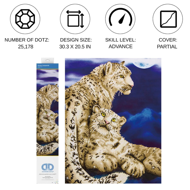 Diamond Dotz 29.5"x19.7" Diamond Painting Kit SNOW LEOPARDS