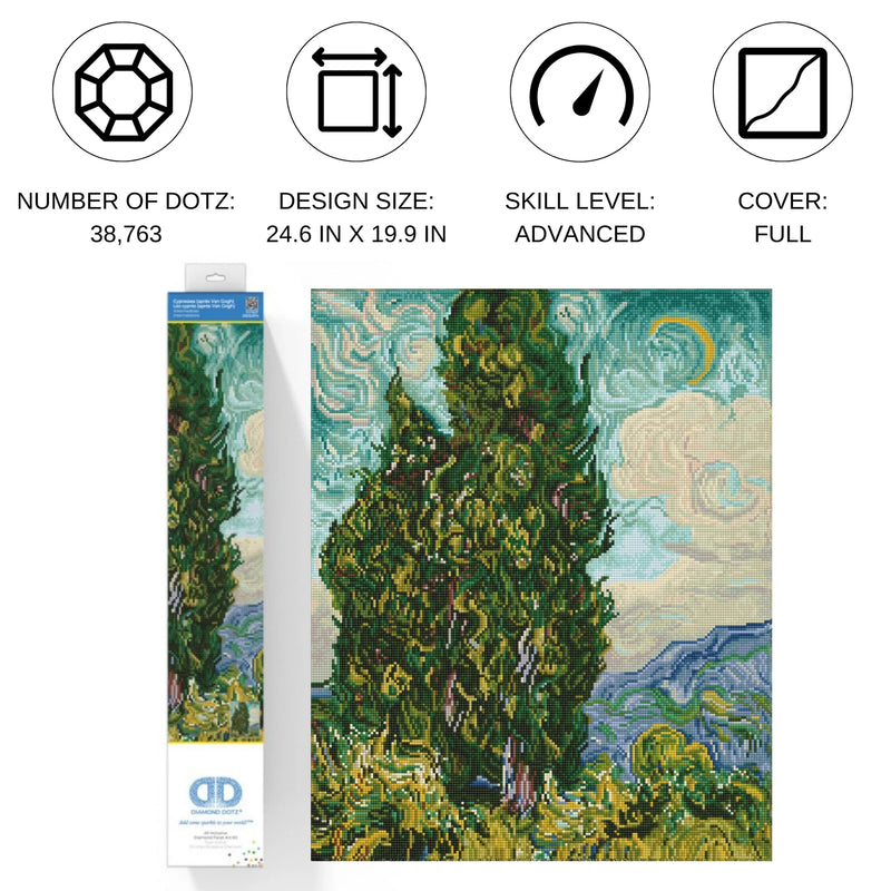 Diamond Dotz 19.9"x24.6" Diamond Painting Kit CYPRESSES (VAN GOGH) 