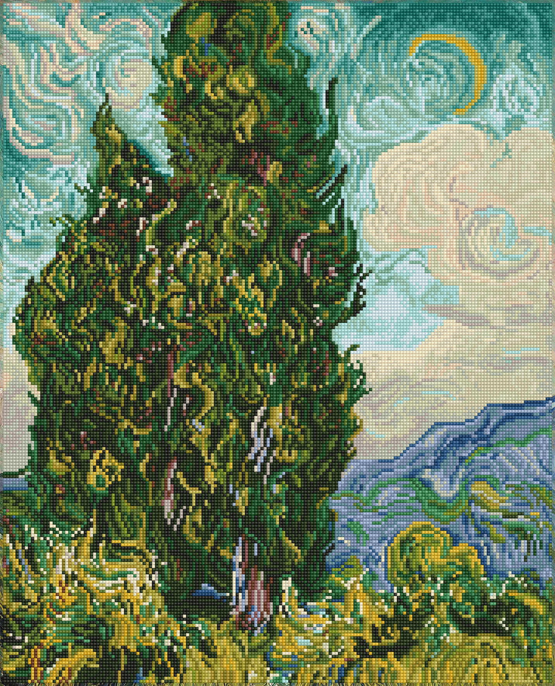 Diamond Dotz 19.9"x24.6" Diamond Painting Kit CYPRESSES (VAN GOGH) 