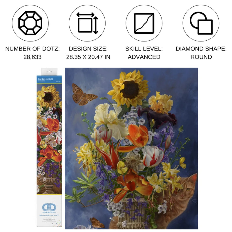 Diamond Dotz 20.5"x28.4" Diamond Painting Kit GARDEN IN GOLD