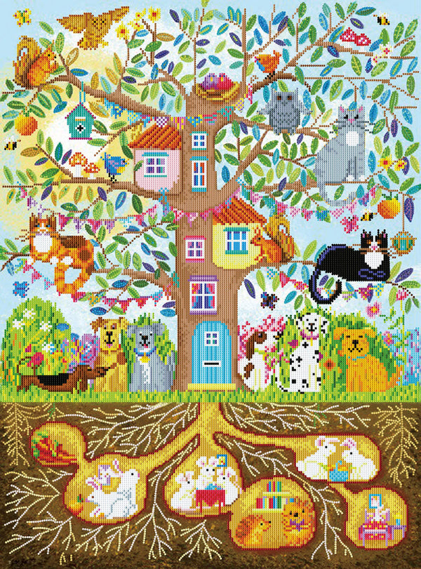 Diamond Dotz 22.4"x30.3" Diamond Painting Kit TREE HOUSE FAMILY