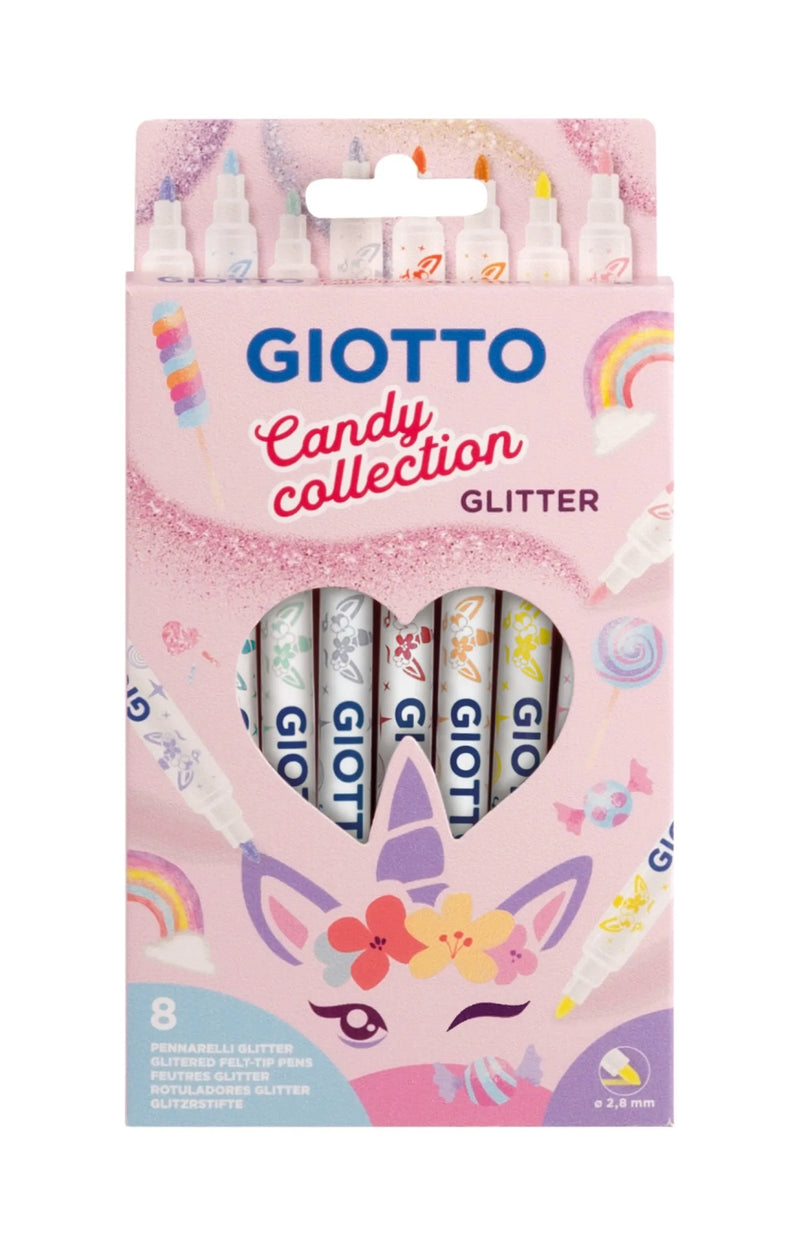 Giotto Candy Turbo Collection Glitter Markers Set of 8