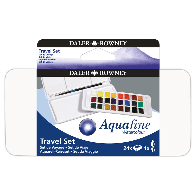 Daler Rowney Aquafine Half Pan Travel Set of 24