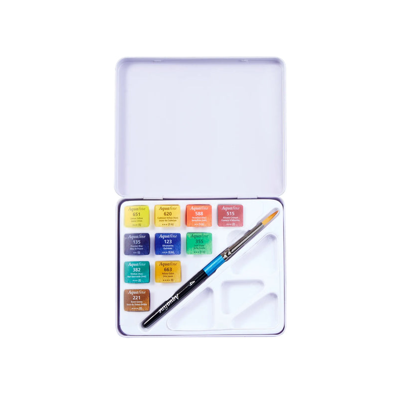 Daler Rowney Aquafine Half Pan Travel Tin of 10