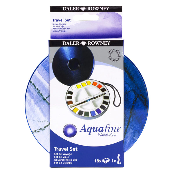 Daler Rowney Aquafine Half Pan Travel Tin of 18