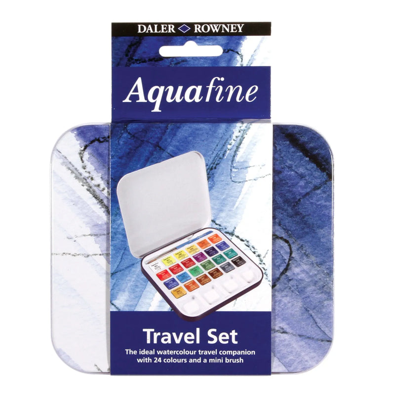 Daler Rowney Aquafine Half Pan Travel Tin of 24