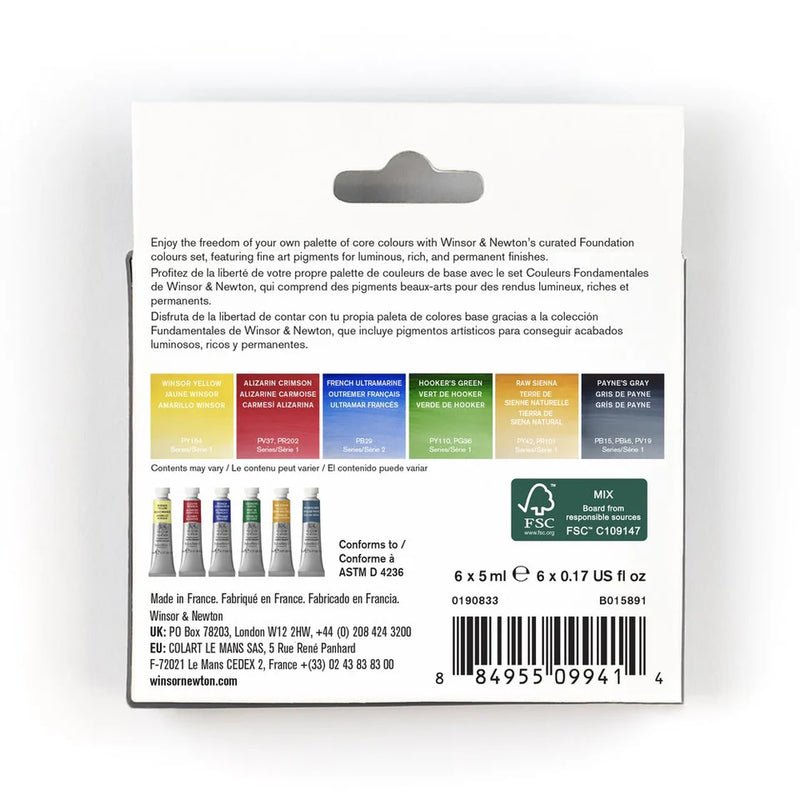 Winsor & Newton Professional Watercolour Paint Set of 6 Foundation