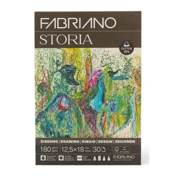 Fabriano Storia 180GSM 30 Sheet Drawing Pads#Size_12.5X18CM
