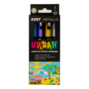 Kent Urban 1mm Nib Metallic Paint Markers Pack of 4