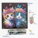 Diamond Dotz 30x30cm Diamond Painting Stretched Kit Floral Crown Kitties